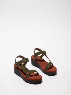 Sandálias YEFA Verde Militar/Verde Militar/Tijolo