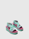 Sandálias YABI Azul Celeste/Hortelã/Lilás