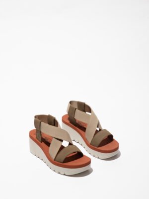 Sandálias YABI Militar/Bege/Tijolo