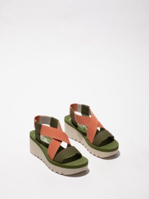 Sandálias YABI Militar/Rosa Chá/Miliitar